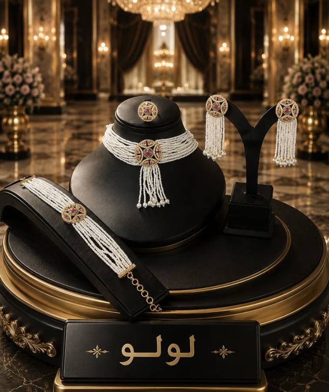 طقم زركون لولو 4 قطع مع علبة فخمة